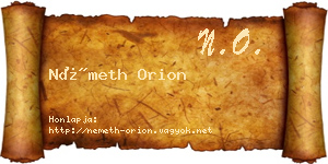 Németh Orion névjegykártya
